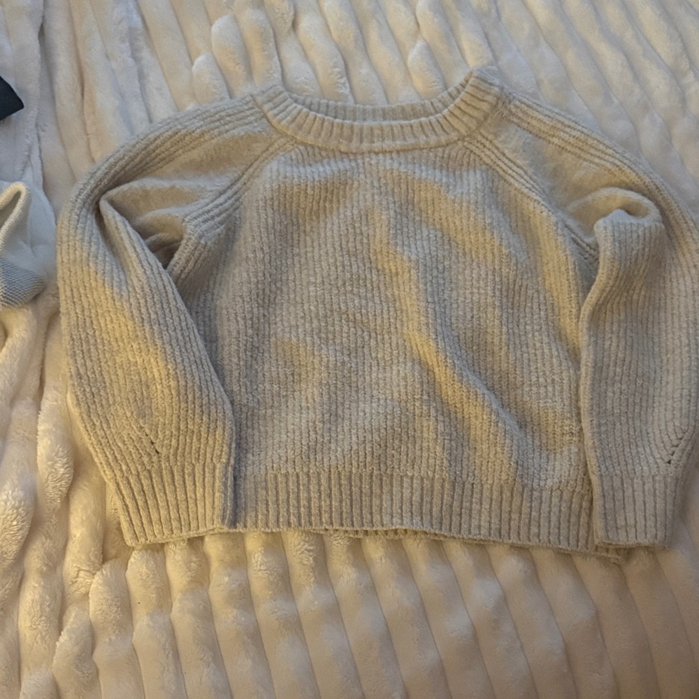 Copper Key Cream Ribbed Sweater